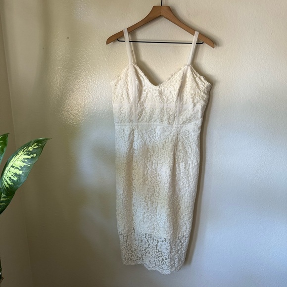 Lulus | Sweet Blossom Ivory Lace Midi Dress - Picture 2 of 7
